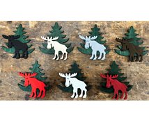MOOSE/CHRISTMAS TREE 10CM WITH MAGNET