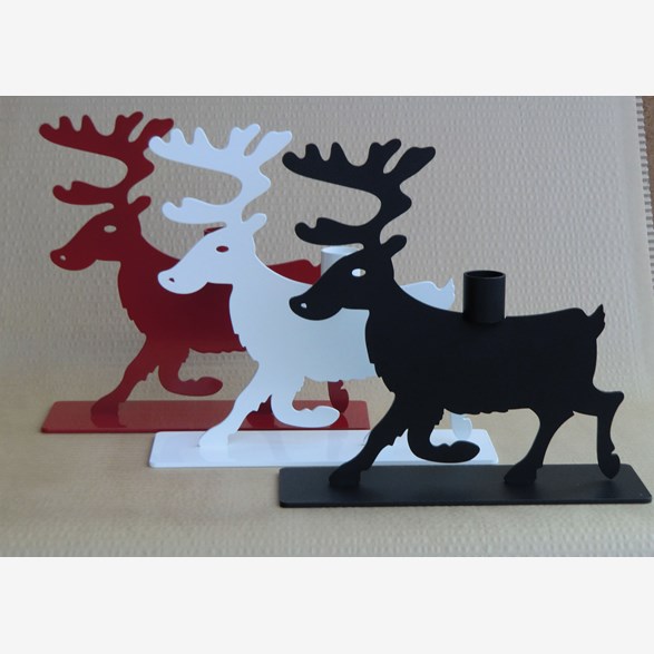 REINDEER WITH CANDLE 21CM