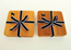 SET4- COASTERS ALDER WITH RIBBON AND PRINT