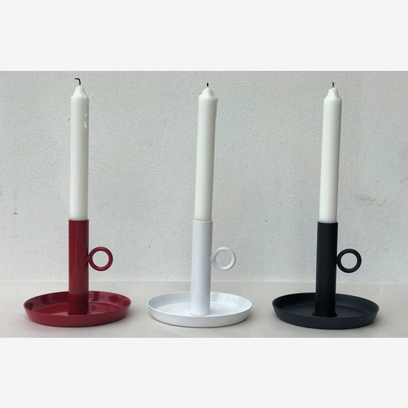 IRON CANDLEHOLDER WITH RING 12CM