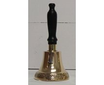 BELL BRASS WITH BLACK HANDLE 15CM