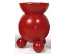 BLOCK CANDLEHOLDER 50MM CANDLE H.13CM RED