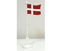DANSK FLAGGA 32CM VIT STÅNG