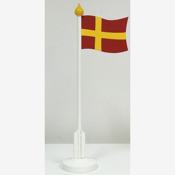 SKÅNE FLAGGA 32CM VIT STÅNG